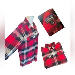 Patagonia Organic Cotton Long Sleeve Flannel Button Up Men's Size XL Plaid Thick